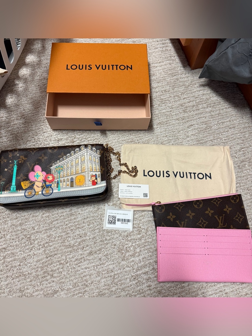 Louis Vuitton Felicie Pochette Limited Edition Vivienne Xmas Canvas